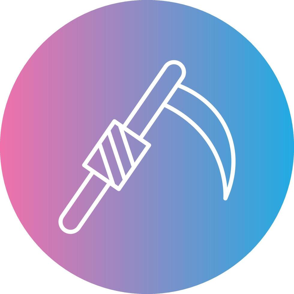 Scythe Line Gradient Circle Icon vector