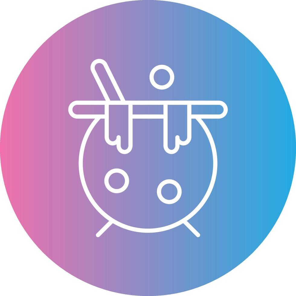 Cauldron Line Gradient Circle Icon vector