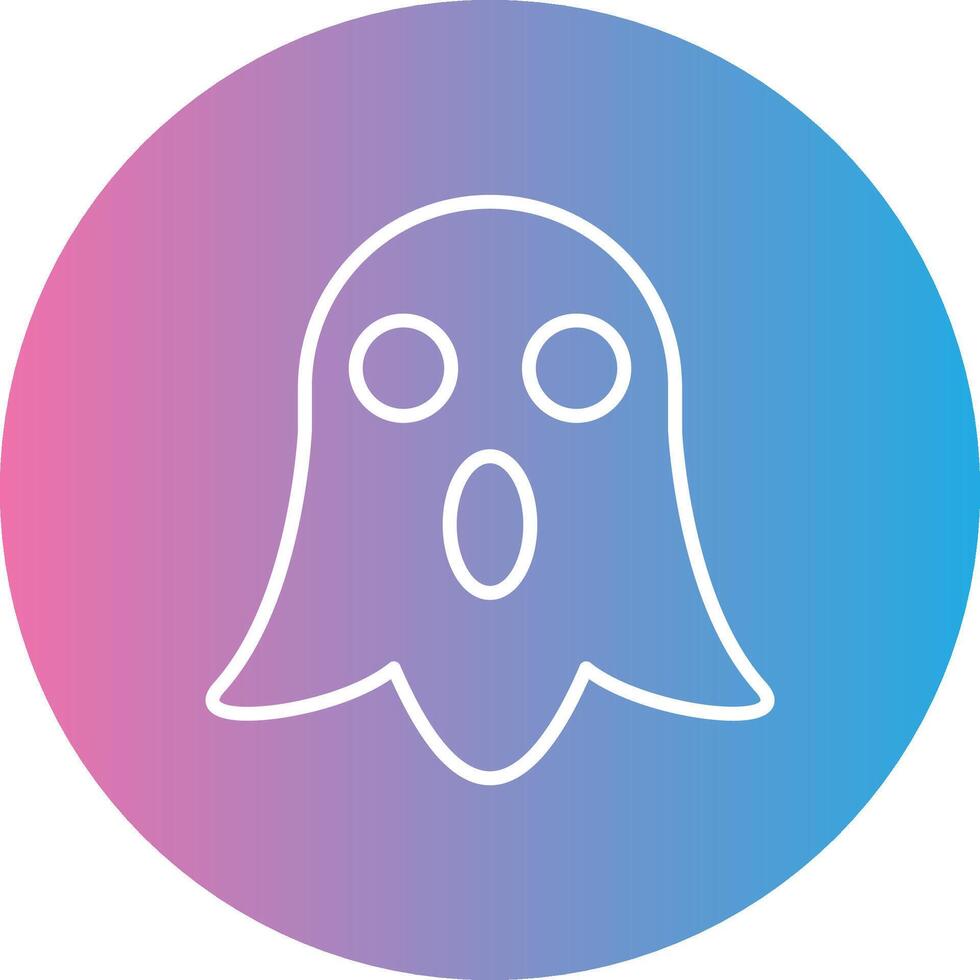 Ghost Line Gradient Circle Icon vector