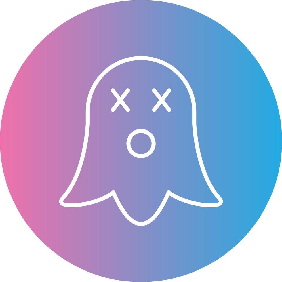 Ghost Line Gradient Circle Icon vector