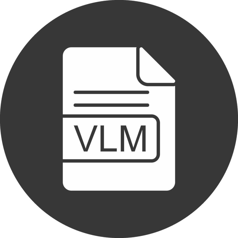 VLM File Format Glyph Inverted Icon vector