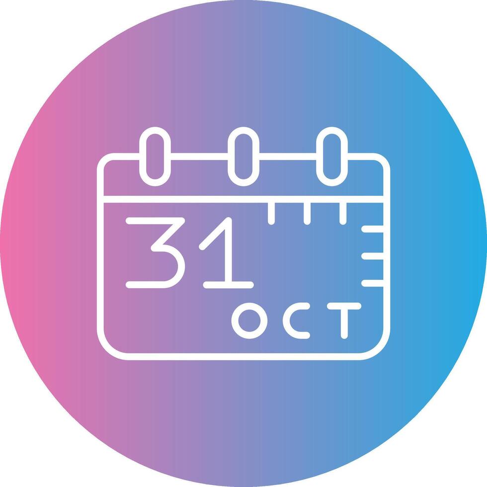 October 31st Line Gradient Circle Icon vector