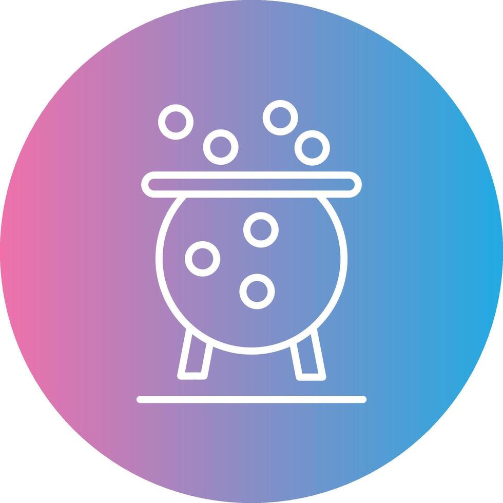 Cauldron Line Gradient Circle Icon vector