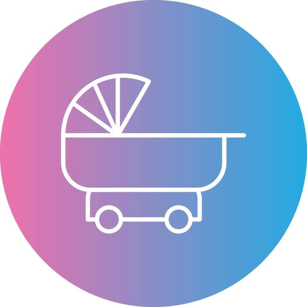 Pram Line Gradient Circle Icon vector