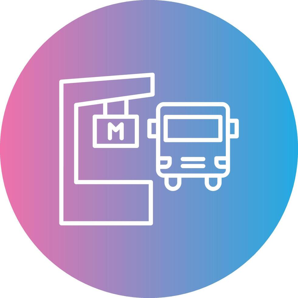 Metro Station Line Gradient Circle Icon vector