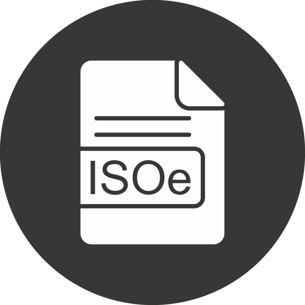 isoe archivo formato glifo invertido icono vector