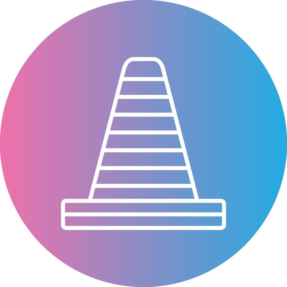 Traffic Cone Line Gradient Circle Icon vector