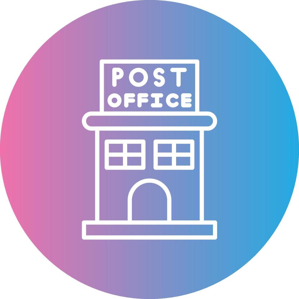 Post Office Line Gradient Circle Icon vector