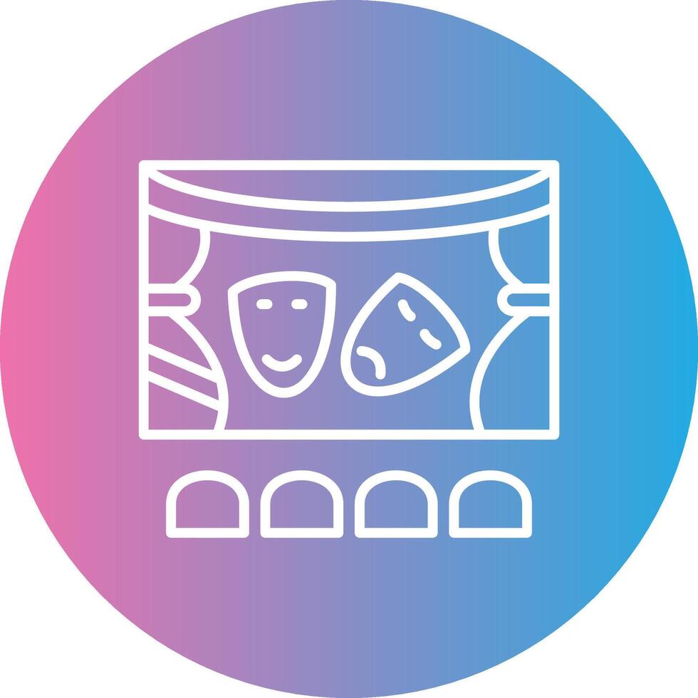 Theatre Line Gradient Circle Icon vector