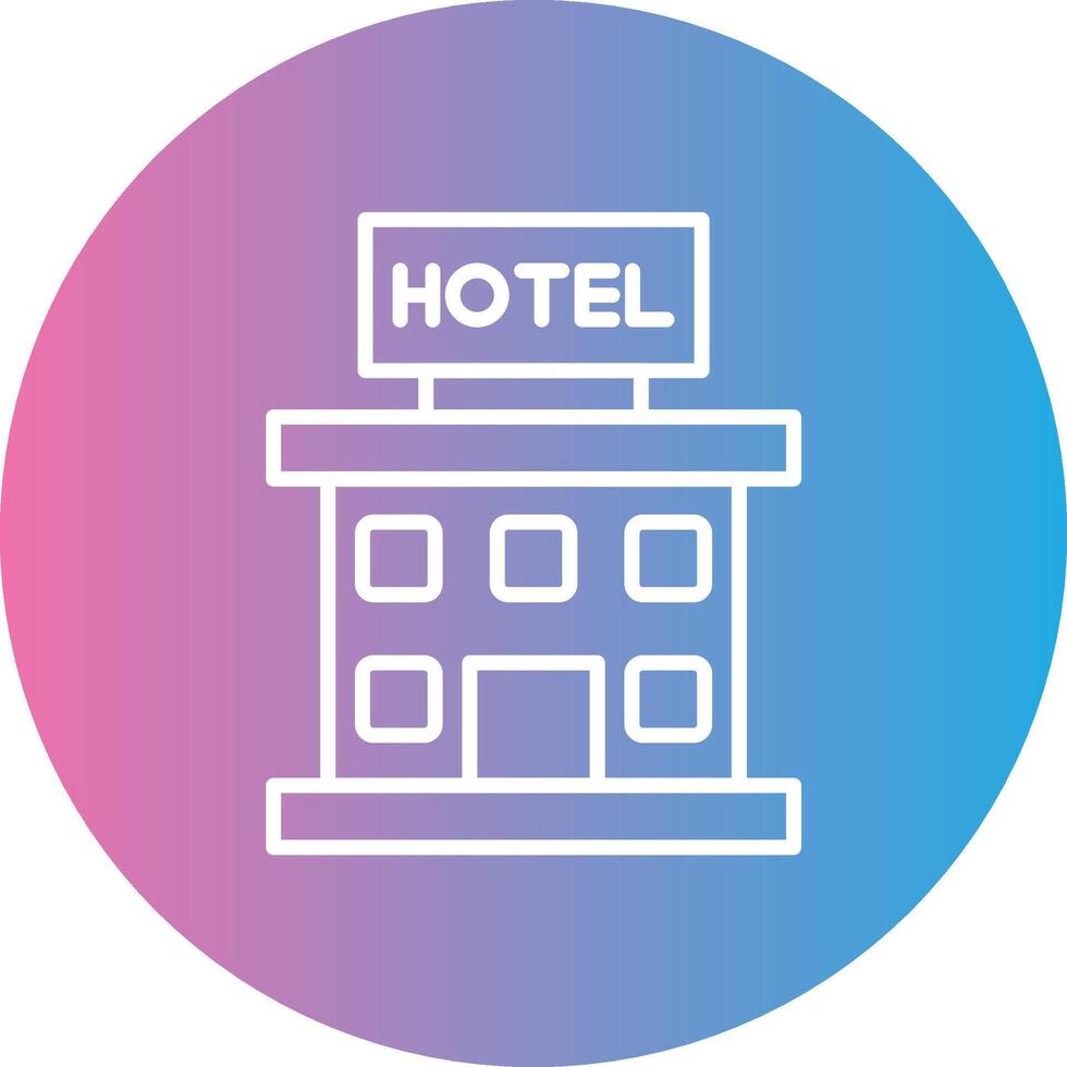 Hotel Line Gradient Circle Icon vector