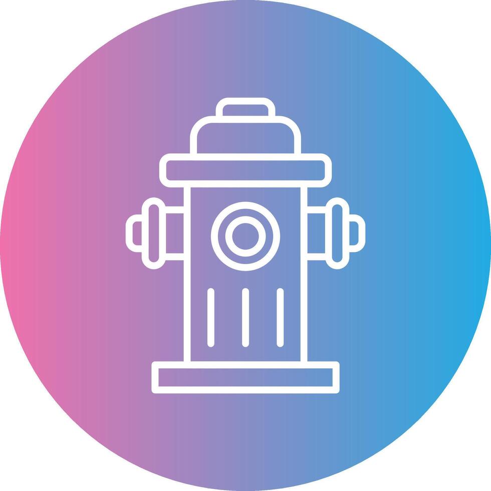 Fire Hydrant Line Gradient Circle Icon vector