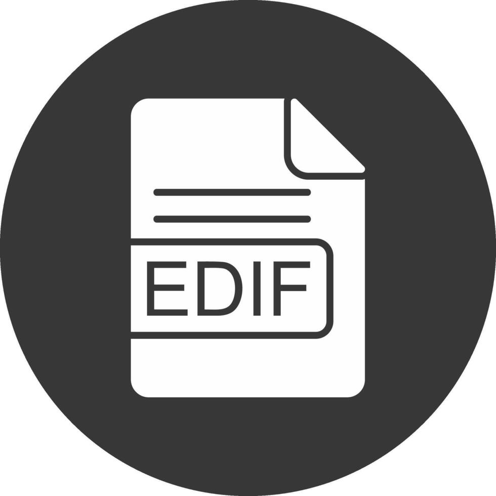 EDIF File Format Glyph Inverted Icon vector