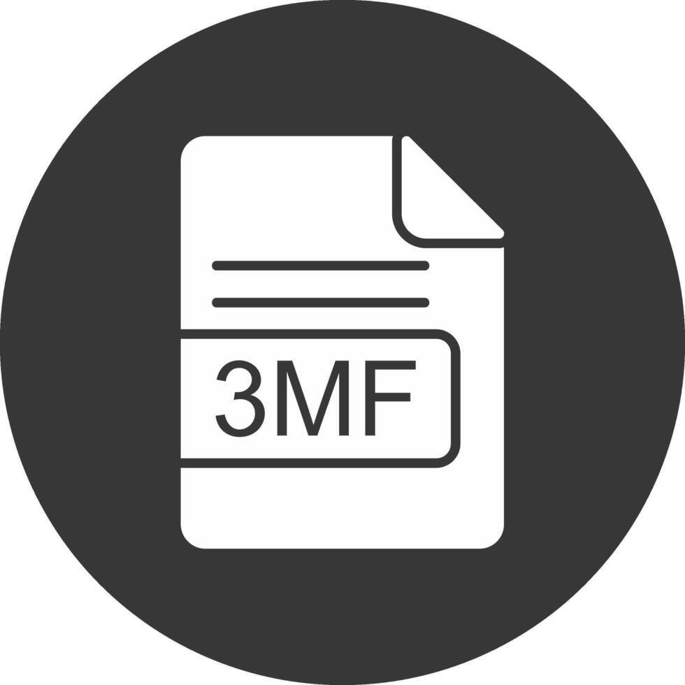 3MF File Format Glyph Inverted Icon vector