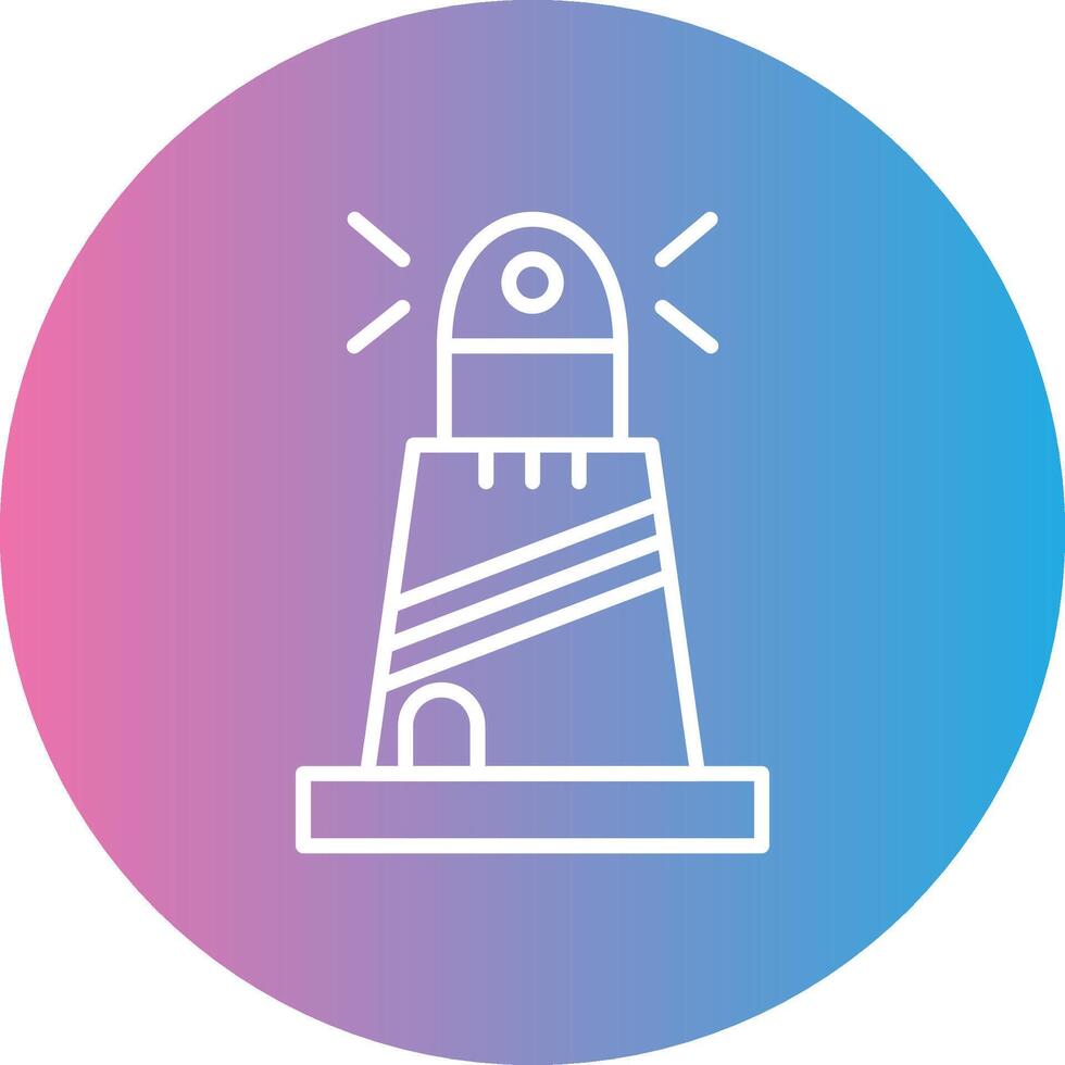 Lighthouse Line Gradient Circle Icon vector