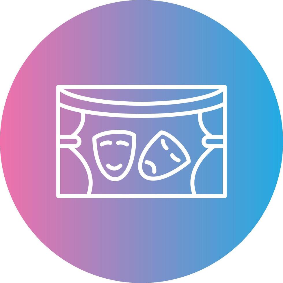 Theatre Line Gradient Circle Icon vector