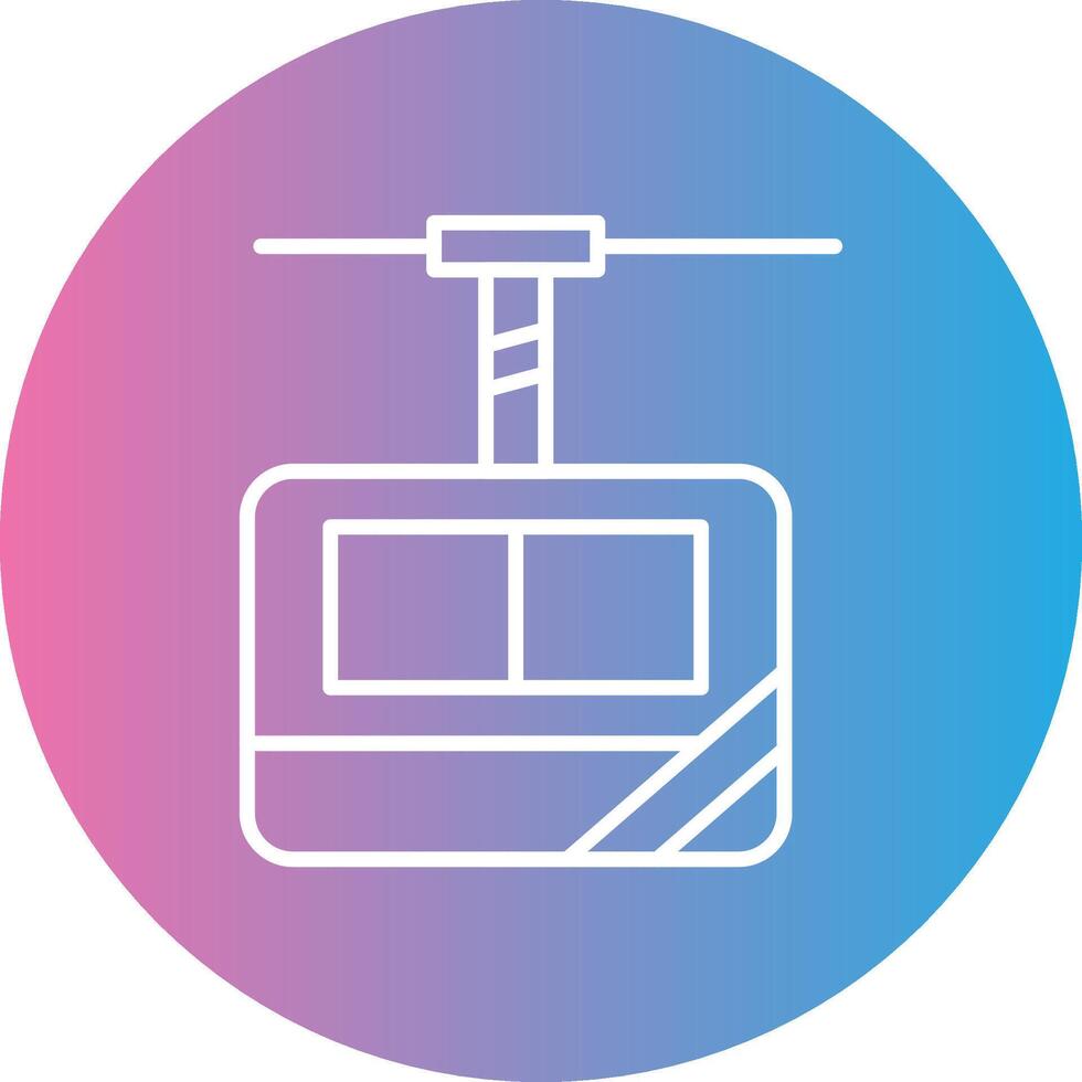 Cable Car Cabin Line Gradient Circle Icon vector