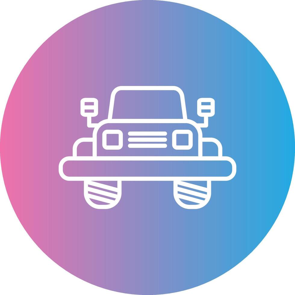 Jeep Line Gradient Circle Icon vector