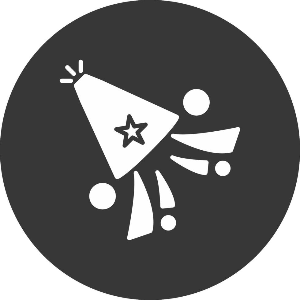 Party Hat Glyph Inverted Icon vector