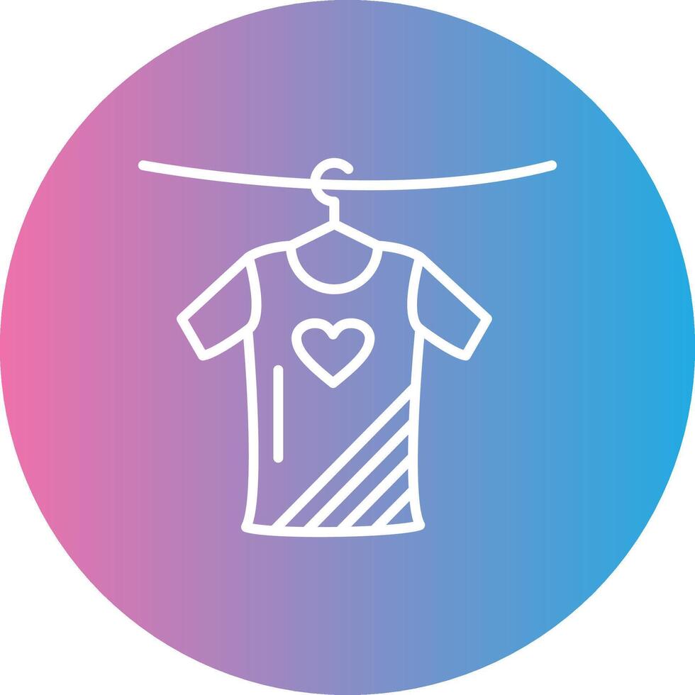 Clothes Line Gradient Circle Icon vector