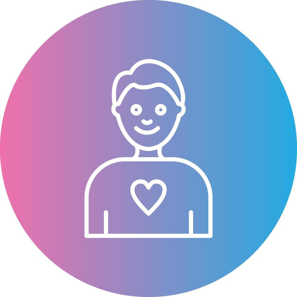 Boy Line Gradient Circle Icon vector