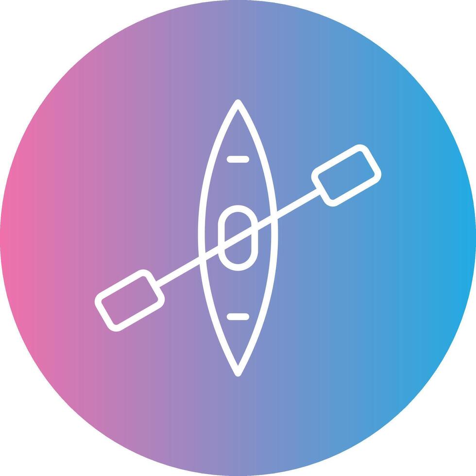 Canoe Line Gradient Circle Icon vector