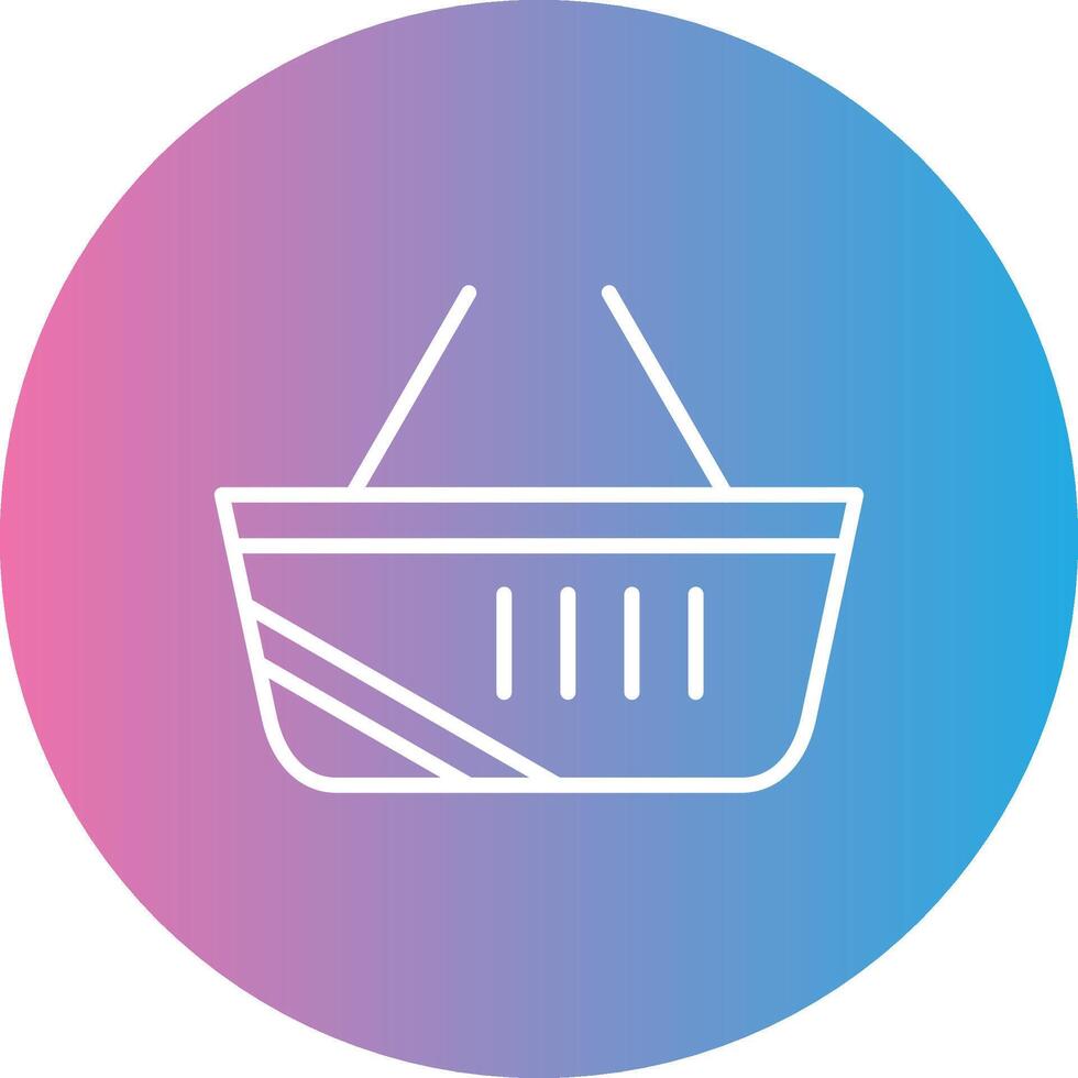 Shopping Basket Line Gradient Circle Icon vector