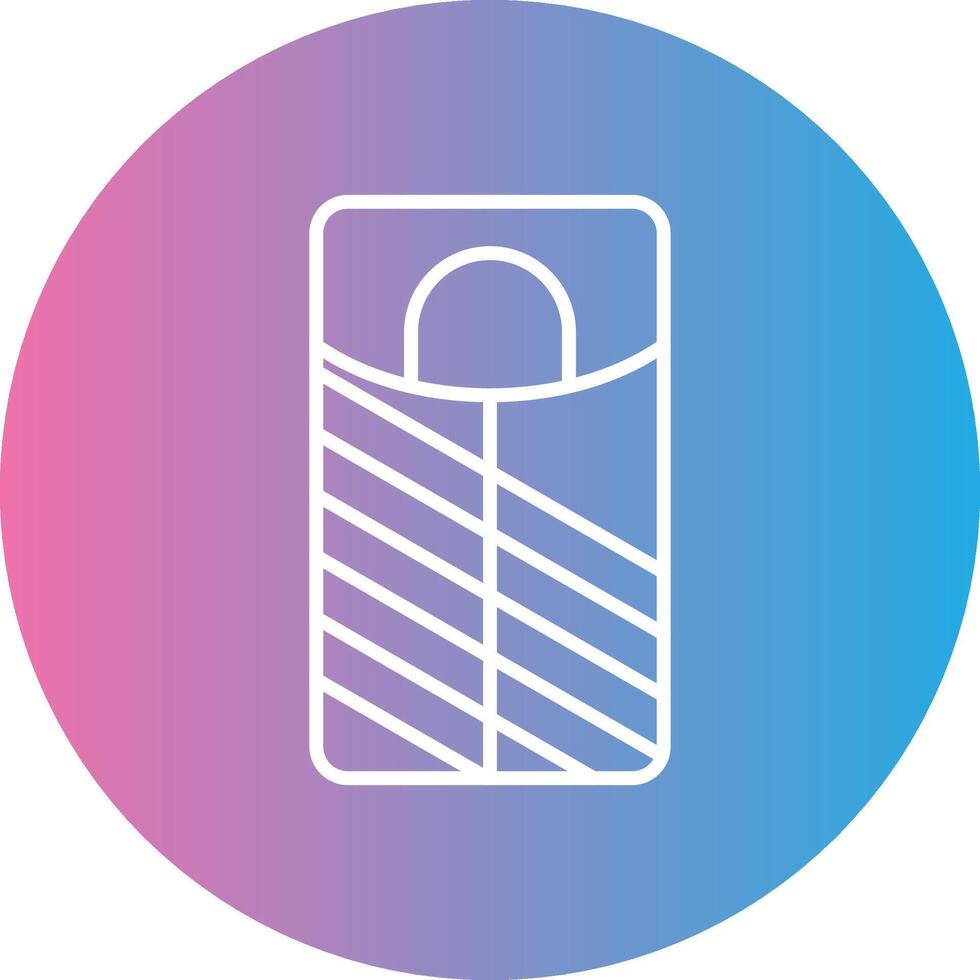Sleeping Bag Line Gradient Circle Icon vector