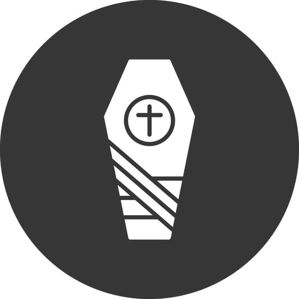 Coffin Glyph Inverted Icon vector