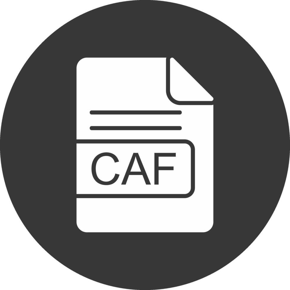 CAF File Format Glyph Inverted Icon vector