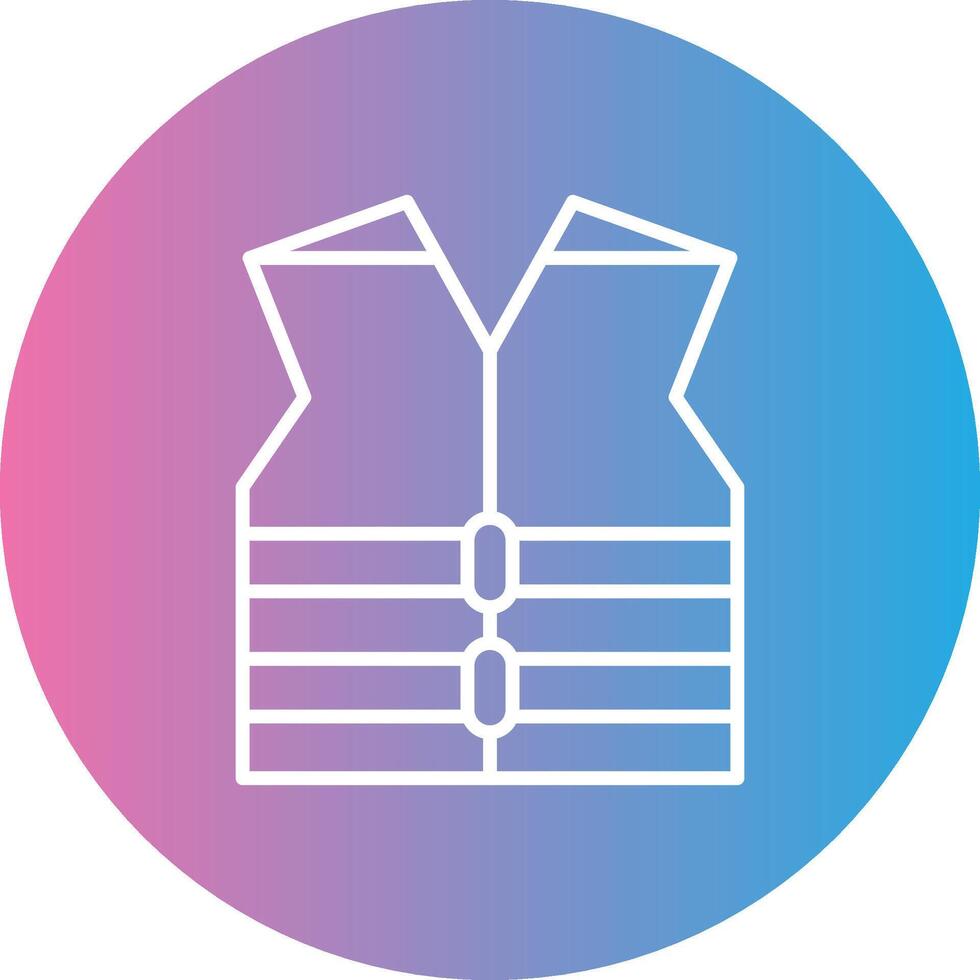 Lifejacket Line Gradient Circle Icon vector