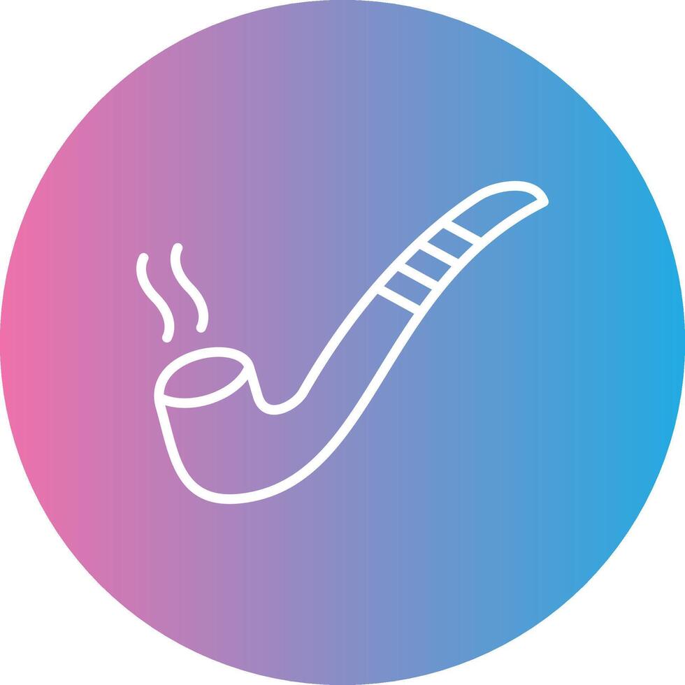 Smoking Pipe Line Gradient Circle Icon vector