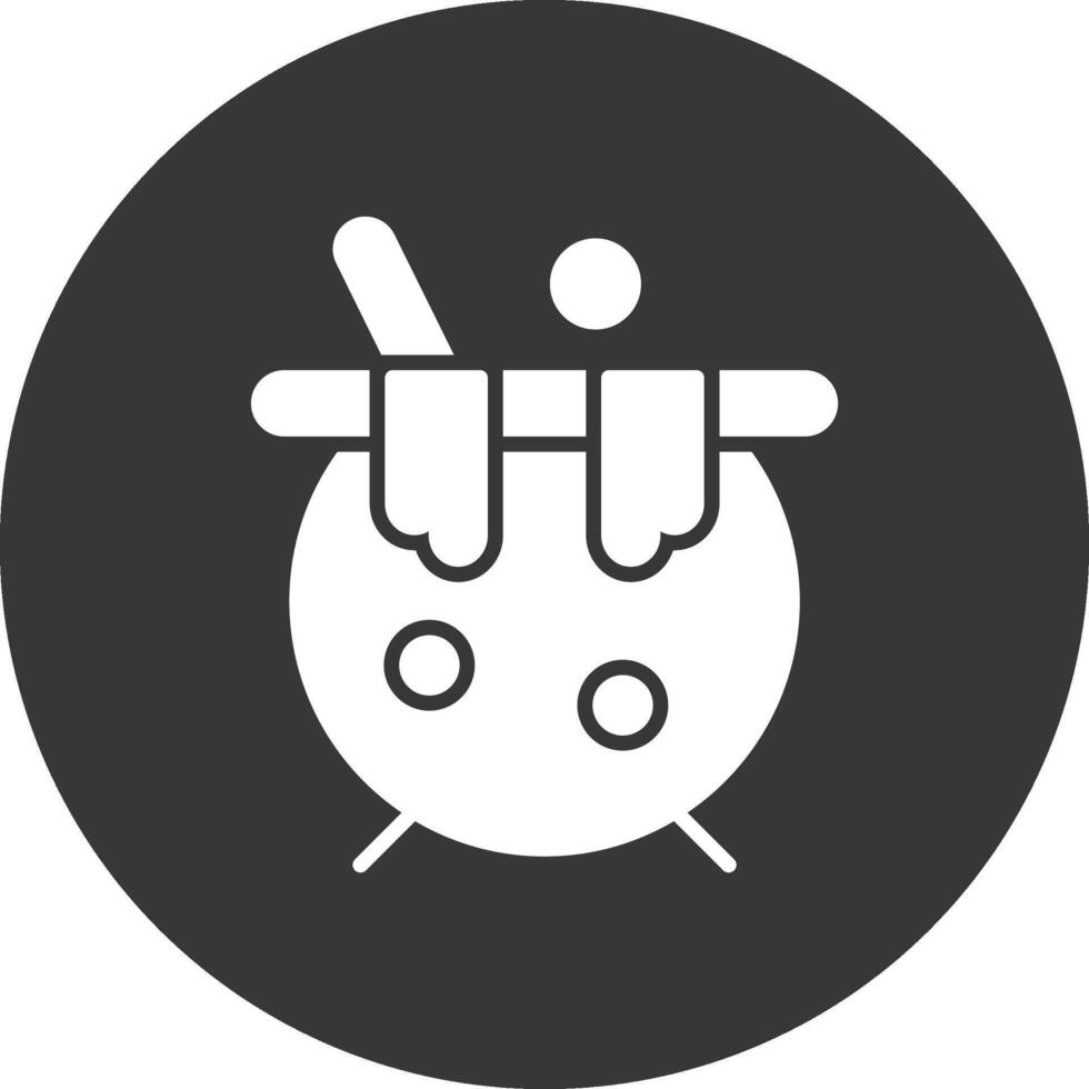 Cauldron Glyph Inverted Icon vector