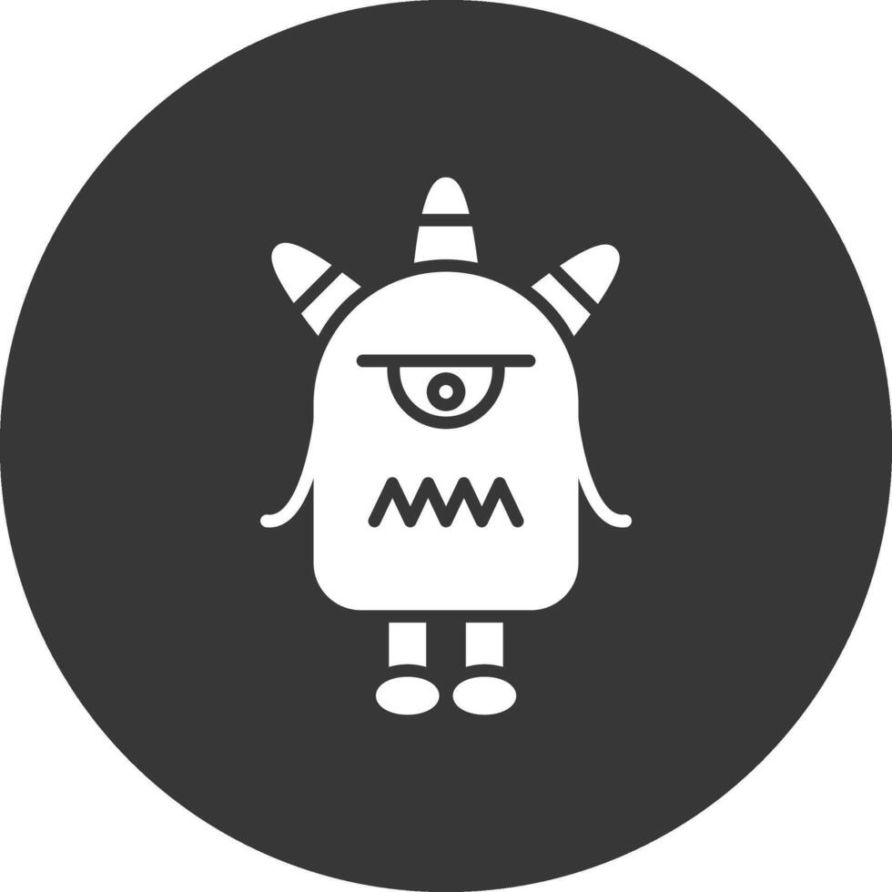 Monster Glyph Inverted Icon vector