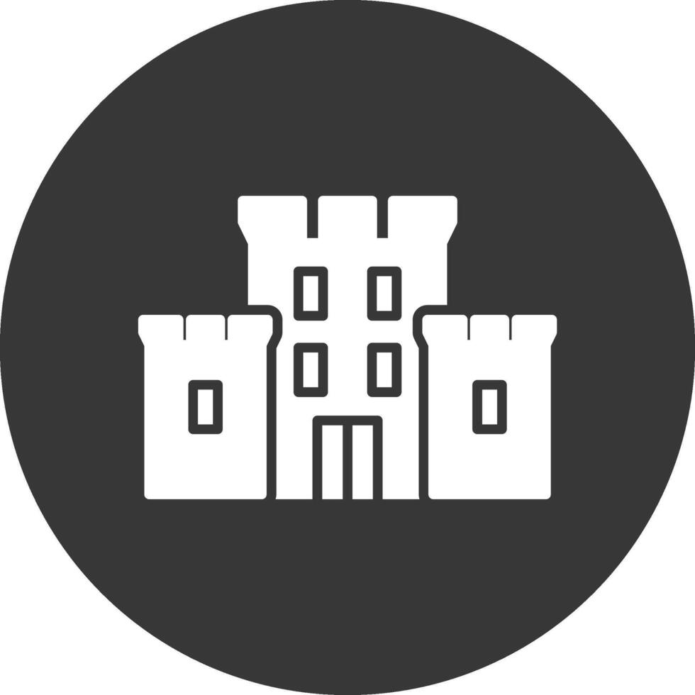 Castle Glyph Inverted Icon vector