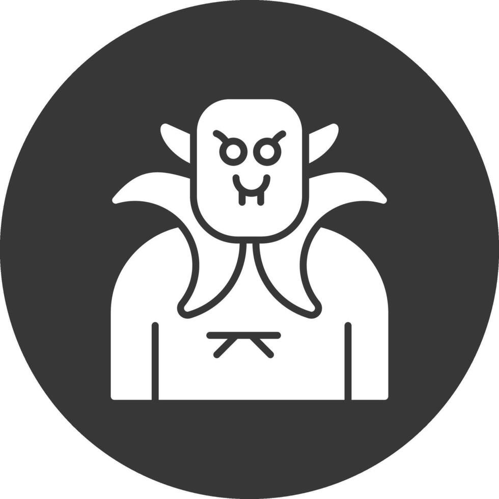 Vampire Glyph Inverted Icon vector