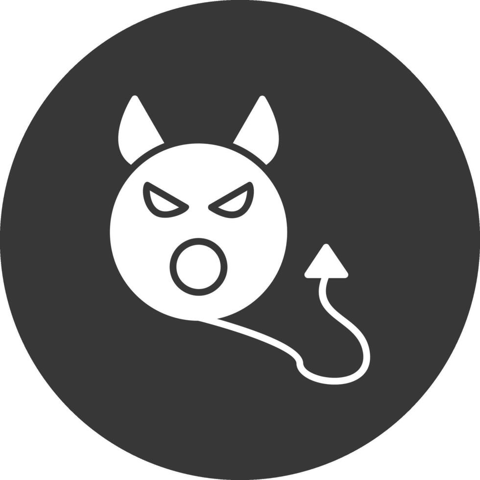 Devil Glyph Inverted Icon vector