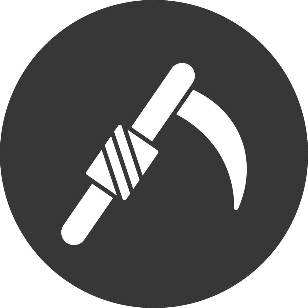 Scythe Glyph Inverted Icon vector