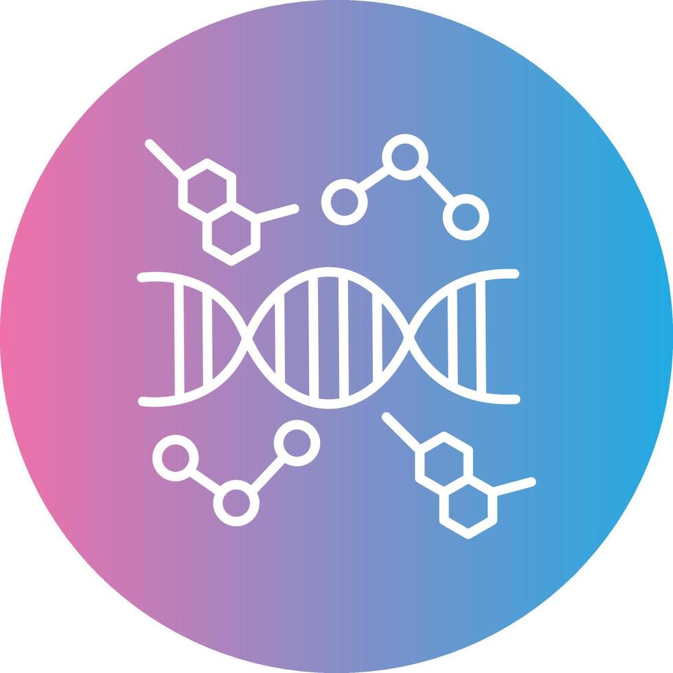 DNA Line Gradient Circle Icon vector