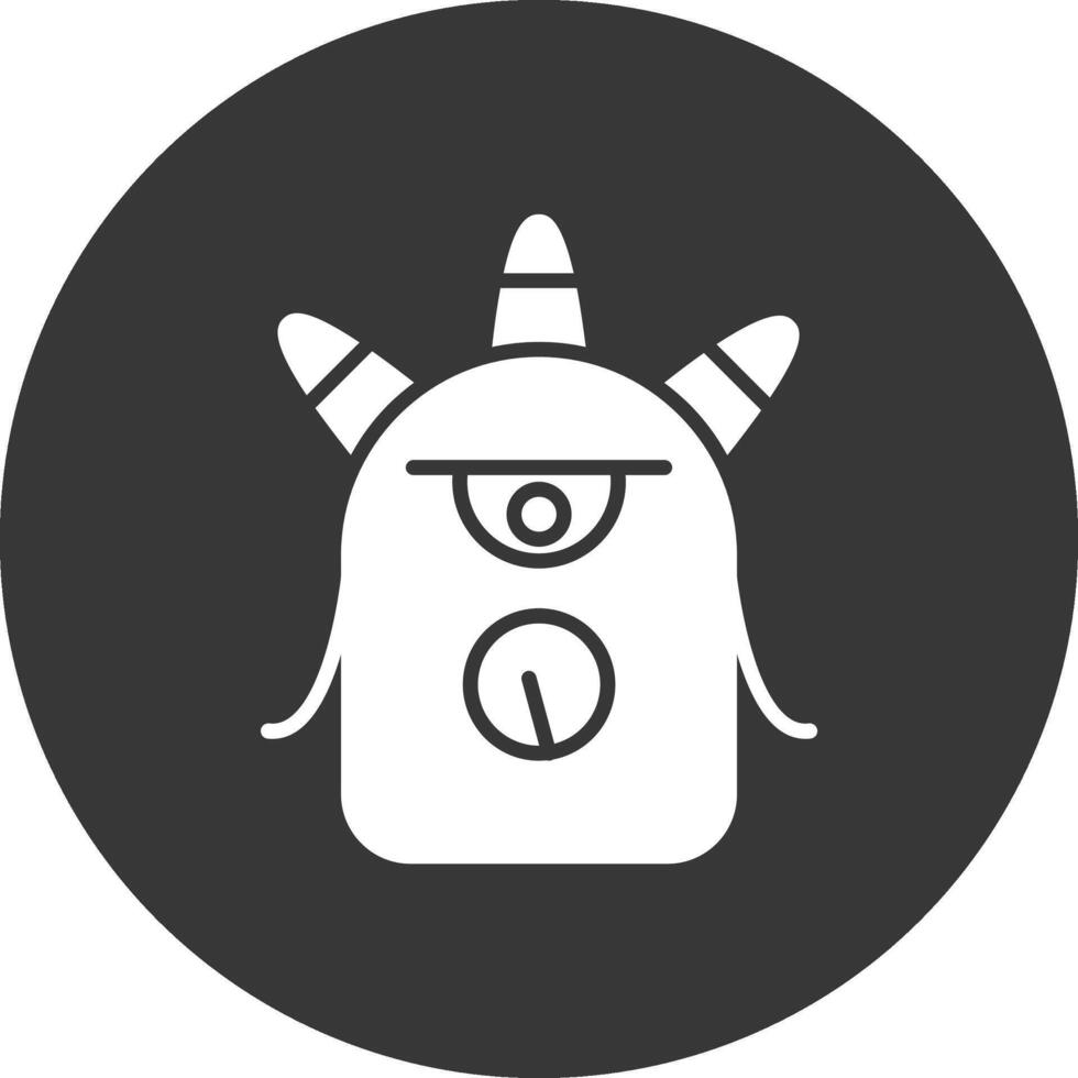 Monster Glyph Inverted Icon vector