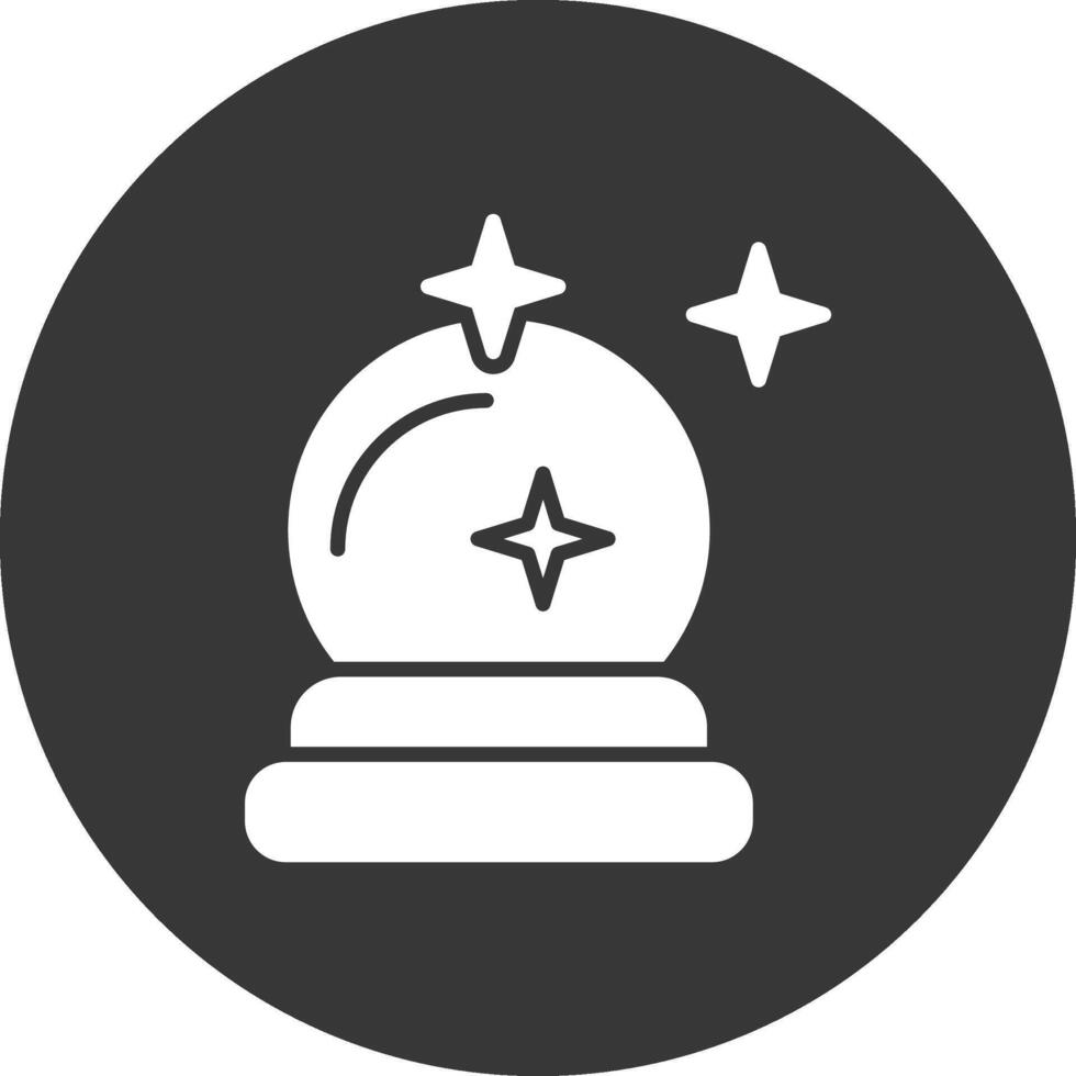 Crystal Ball Glyph Inverted Icon vector