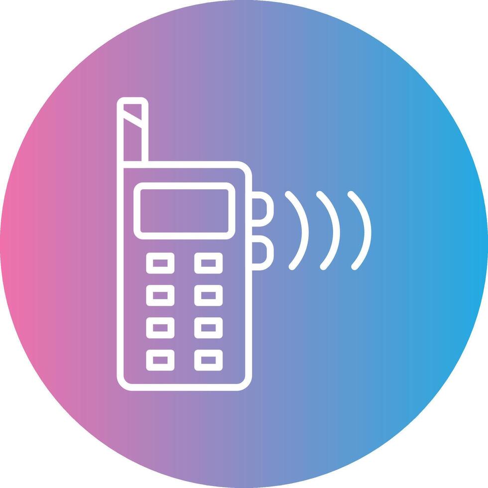 Walkie Talkie Line Gradient Circle Icon vector