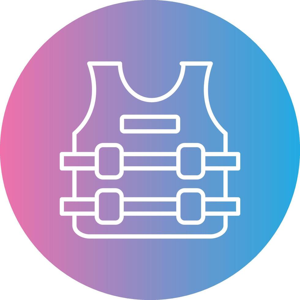 Bullet Proof Jacket Line Gradient Circle Icon vector
