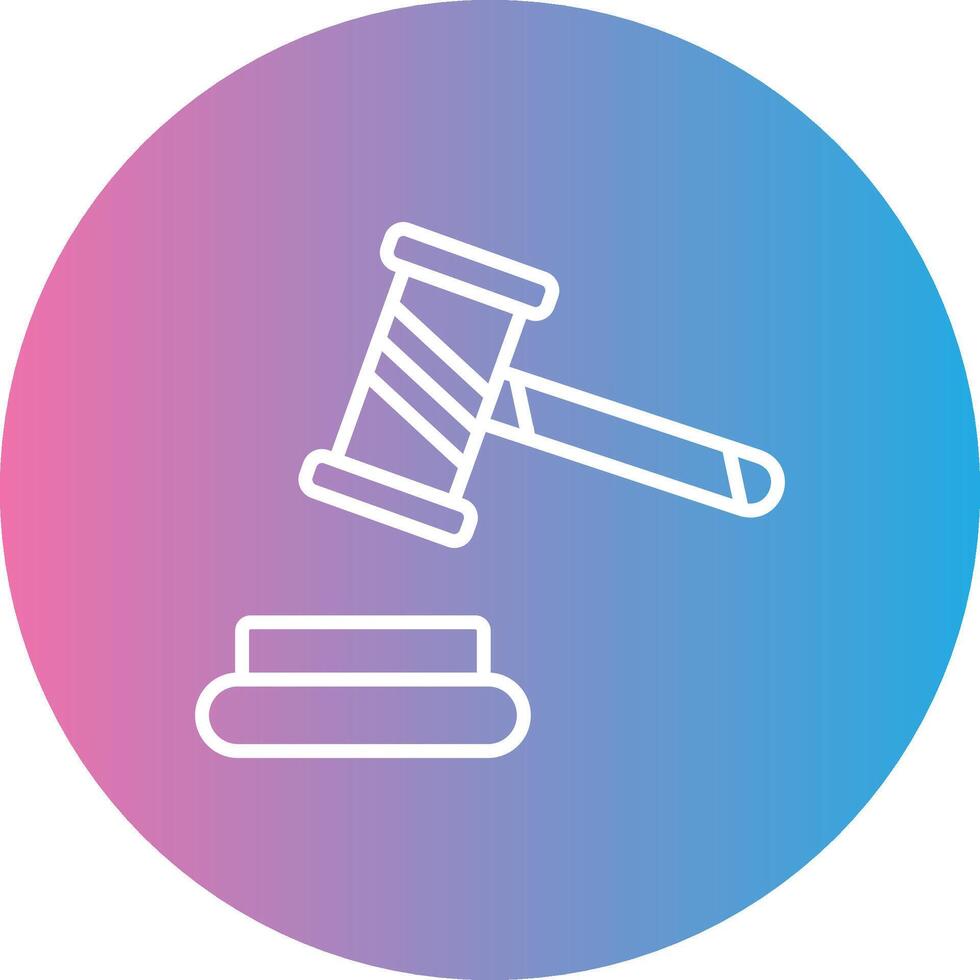 Gavell Line Gradient Circle Icon vector