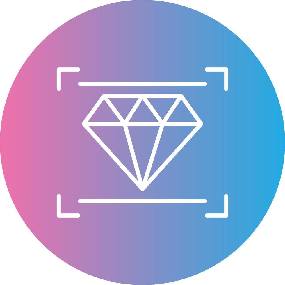 Diamond Line Gradient Circle Icon vector