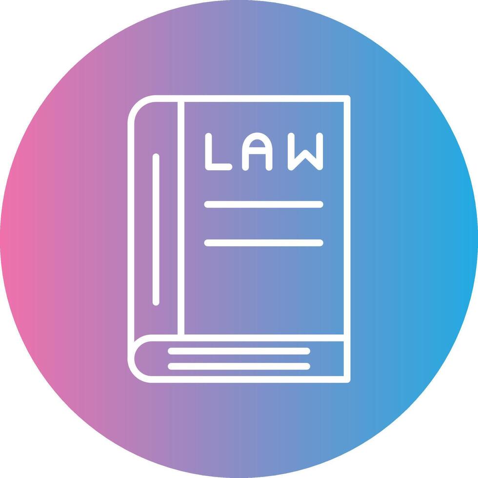 Law Book Line Gradient Circle Icon vector