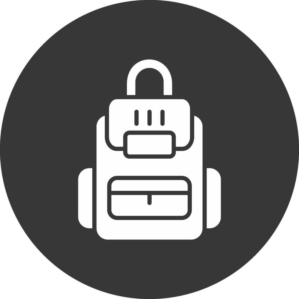 Bag Glyph Inverted Icon vector