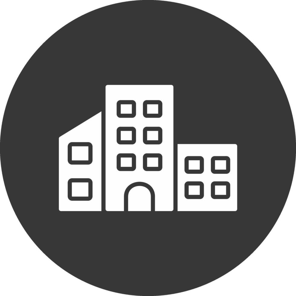 Building Glyph Inverted Icon vector