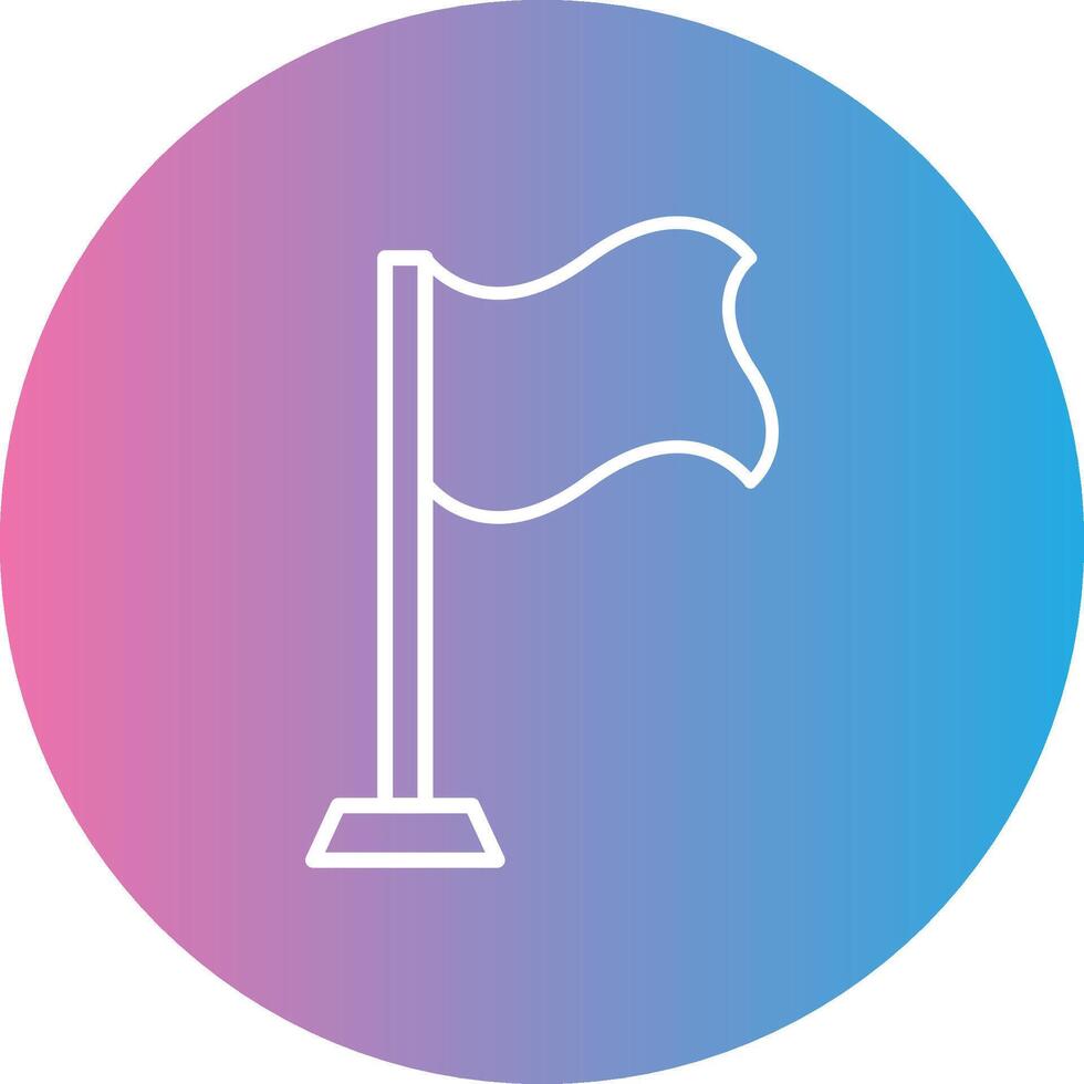 Flag Line Gradient Circle Icon vector