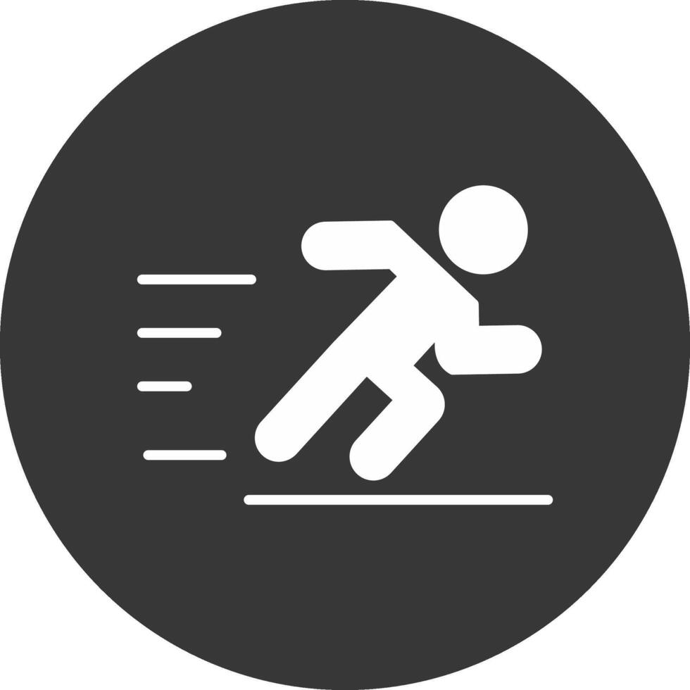 Jogging Glyph Inverted Icon vector