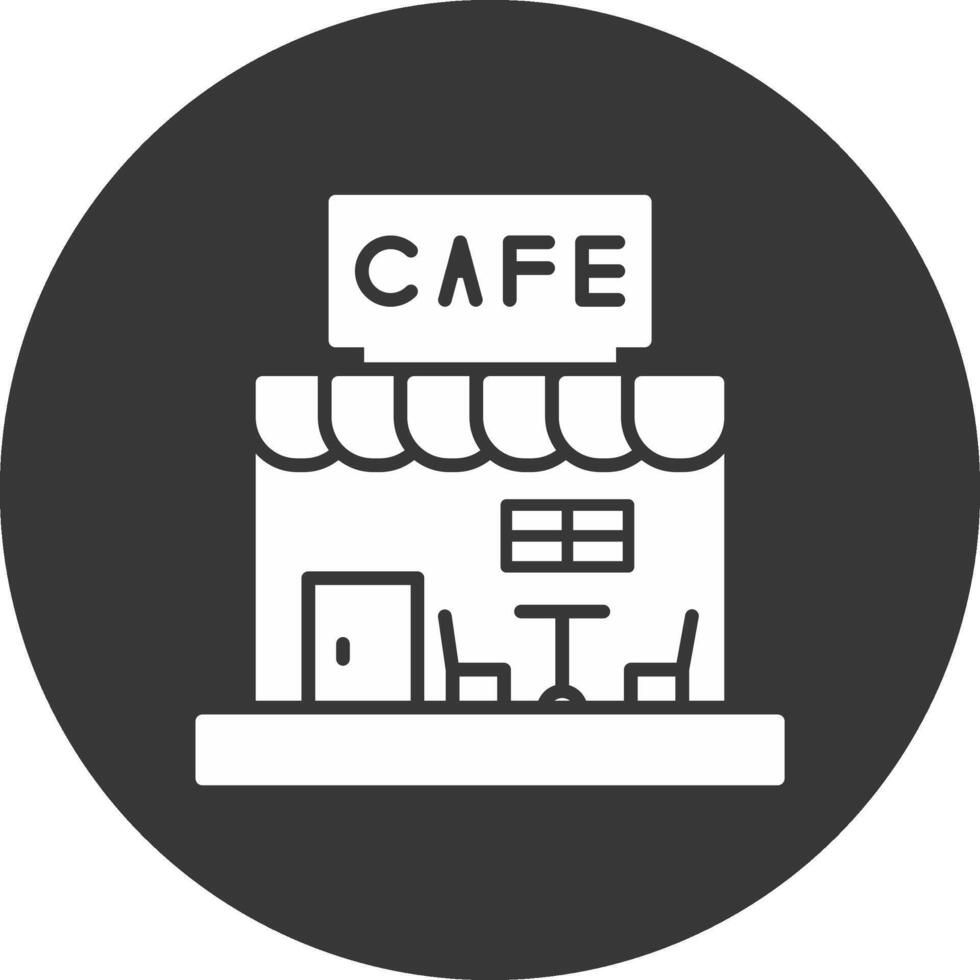 café glifo invertido icono vector